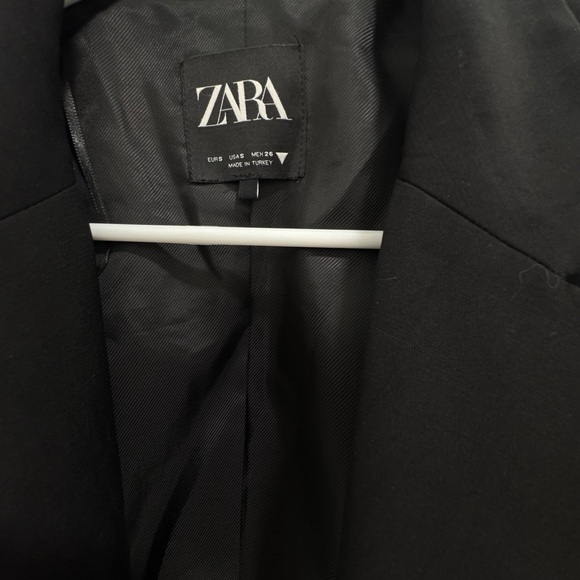 Zara Black Cropped Blazer Tailored Formal Jacket - Picture 2 of 4